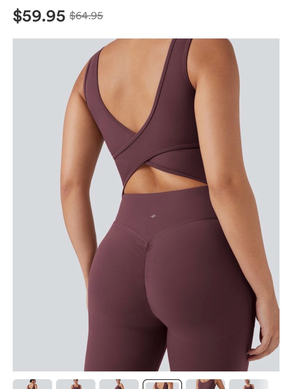 HALARA Maroon 7/8-Length Jumpsuit - Picture 5 of 7